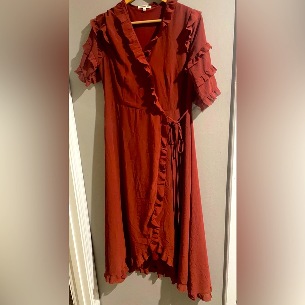 JessaKae Wrap Dress Summer Ruffles Maxi Women’s XL